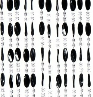 Kralengordijn Charlotte 90x220cm Zwart (79 Strengen) 1 Kralengordijn Charlotte 90x220cm Zwart (79 Strengen)