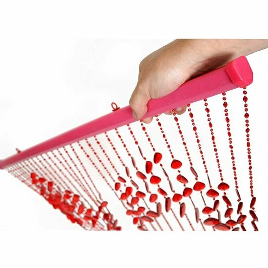 Kralengordijn Druppel Rood 90x200cm 4 Kralengordijn Druppel Rood 90x200cm - Afbeelding 4