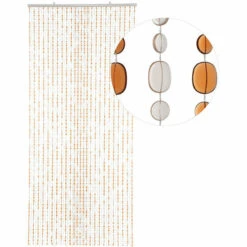 Kralengordijn Pailletten Bruin 90x200cm (49 Strengen)