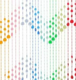 Kralengordijn Druppel Regenboog 90x200cm