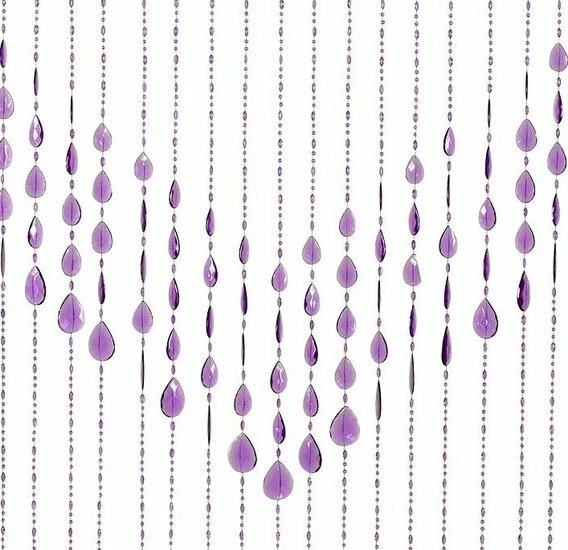Kralengordijn Druppel Paars 90x200cm 1 Kralengordijn Druppel Paars 90x200cm