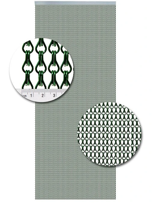 Aluminium Ketting Vliegengordijn Op Maat: Groen Glans 2 Aluminium Ketting Vliegengordijn Op Maat: Groen Glans - Afbeelding 2