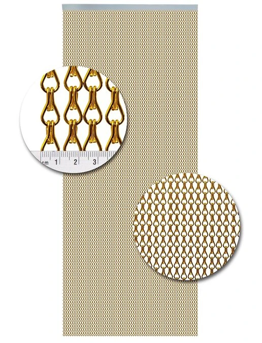 Aluminium Ketting Vliegengordijn Op Maat: Goud Glans 2 Aluminium Ketting Vliegengordijn Op Maat: Goud Glans - Afbeelding 2
