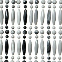 Vliegengordijn Kralen Op Maat: Recht Grijs/wit Gevlamd