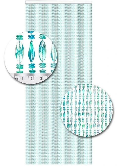 Vliegengordijn Kralen Op Maat: Chios Turquoise 2 Vliegengordijn Kralen Op Maat: Chios Turquoise - Afbeelding 2