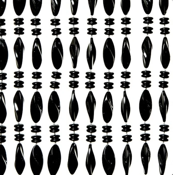 Vliegengordijn Kralen Op Maat: Chios Zwart 1 Vliegengordijn Kralen Op Maat: Chios Zwart