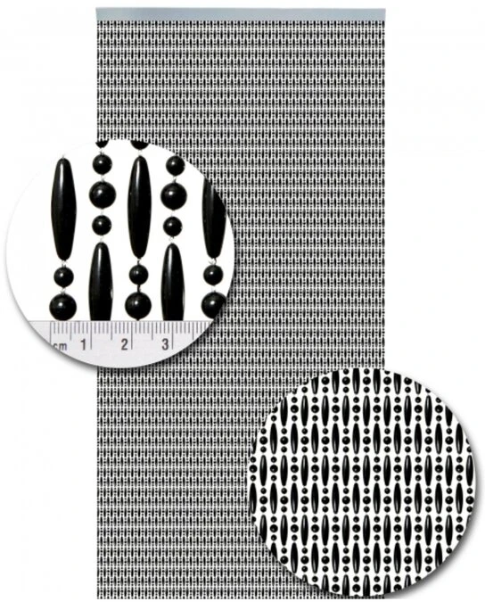 Vliegengordijn Kralen Op Maat: Verspringen Zwart 2 Vliegengordijn Kralen Op Maat: Verspringen Zwart - Afbeelding 2