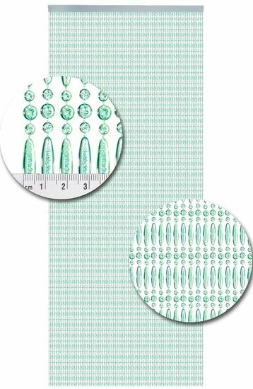Vliegengordijn Kralen Recht Turquoise Transparant 90x210cm 2 Vliegengordijn Kralen Recht Turquoise Transparant 90x210cm - Afbeelding 2