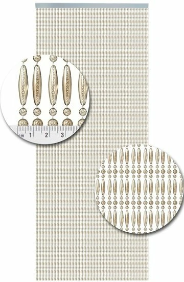 Vliegengordijn Kralen Recht Champagne Transparant 90x210cm 2 Vliegengordijn Kralen Recht Champagne Transparant 90x210cm - Afbeelding 2