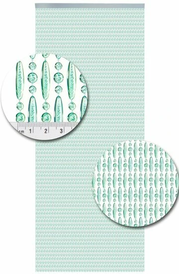 Vliegengordijn Kralen Turquoise Transparant 90x210cm 2 Vliegengordijn Kralen Turquoise Transparant 90x210cm - Afbeelding 2