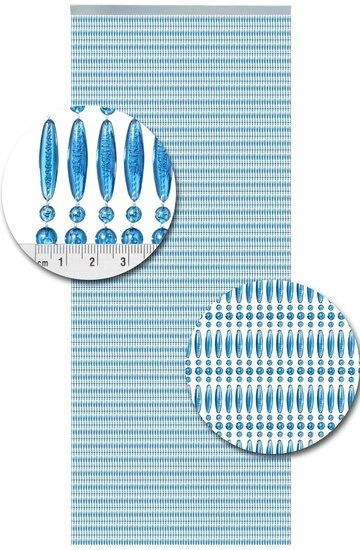 Vliegengordijn Kralen Recht Blauw Transparant 90x210cm 2 Vliegengordijn Kralen Recht Blauw Transparant 90x210cm - Afbeelding 2