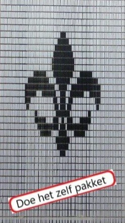 Vliegengordijn Bouwpakket Franse Lelie Wit/antraciet 90x210cm