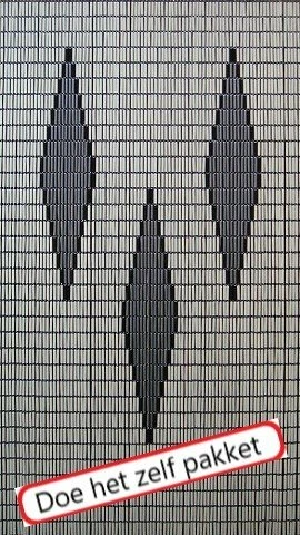 Vliegengordijn Bouwpakket 3 Ruiten Verspringend 90x210cm 1 Vliegengordijn Bouwpakket 3 Ruiten Verspringend 90x210cm