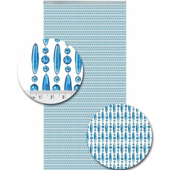 Vliegengordijn Kralen Transparant Blauw 90x210cm 2 Vliegengordijn Kralen Transparant Blauw 90x210cm - Afbeelding 2