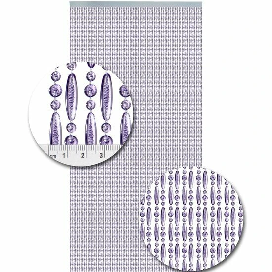 Vliegengordijn Kralen Paars Transparant 90x210cm 2 Vliegengordijn Kralen Paars Transparant 90x210cm - Afbeelding 2